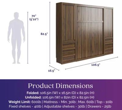 Paramount Murphy Bed with 2 Armoire Side Cabinets