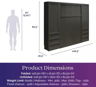 Paramount Murphy Bed with 2 Armoire Side Cabinets