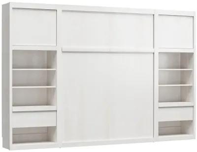 Paramount Murphy Bed with 2 Bedside Bookcase Cabinets & Slide-Out Nightstands