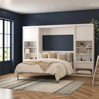 Paramount Murphy Bed with 2 Bedside Bookcase Cabinets & Slide-Out Nightstands