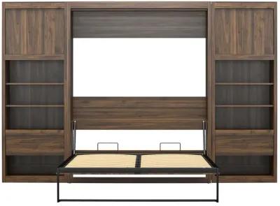 Paramount Murphy Bed with 2 Bedside Bookcase Cabinets & Slide-Out Nightstands