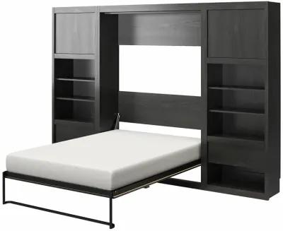 Paramount Murphy Bed with 2 Bedside Bookcase Cabinets & Slide-Out Nightstands