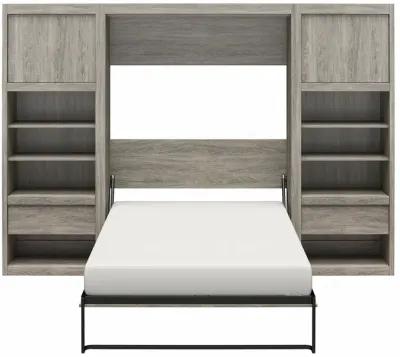 Paramount Murphy Bed with 2 Bedside Bookcase Cabinets & Slide-Out Nightstands