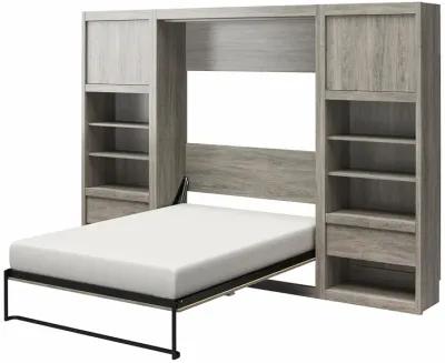 Paramount Murphy Bed with 2 Bedside Bookcase Cabinets & Slide-Out Nightstands