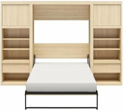 Paramount Murphy Bed with 2 Bedside Bookcase Cabinets & Slide-Out Nightstands