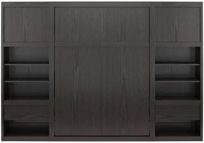 Paramount Murphy Bed with 2 Bedside Bookcase Cabinets & Slide-Out Nightstands