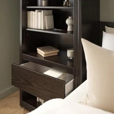 Paramount Murphy Bed with 2 Bedside Bookcase Cabinets & Slide-Out Nightstands