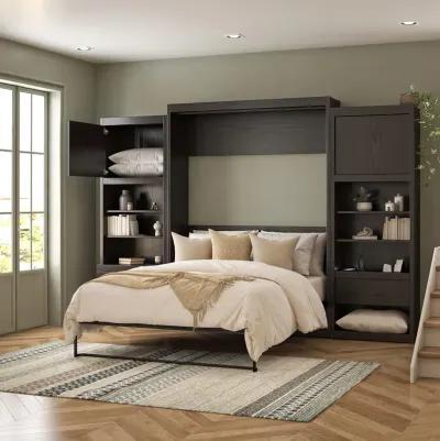 Paramount Murphy Bed with 2 Bedside Bookcase Cabinets & Slide-Out Nightstands