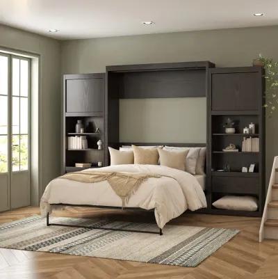 Paramount Murphy Bed with 2 Bedside Bookcase Cabinets & Slide-Out Nightstands