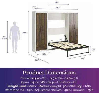 Pinnacle Wall Bed Bundle with 2 Wardrobe Side Cabinets