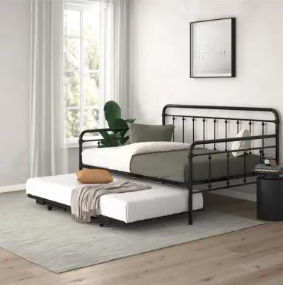 Locky Metal Daybed with Pop Up Trundle Bed