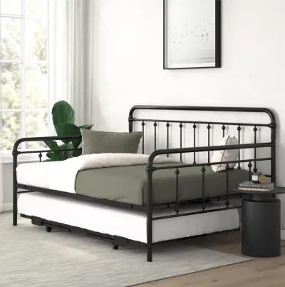 Locky Metal Daybed with Pop Up Trundle Bed