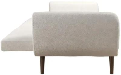 Brittany Futon with Vertical Channel Tufting and Curved Armrests