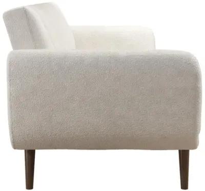 Brittany Futon with Vertical Channel Tufting and Curved Armrests