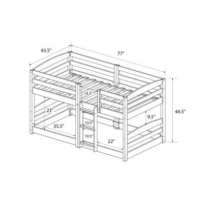 Birley Low Wood Bunk Bed with Integrated Ladder