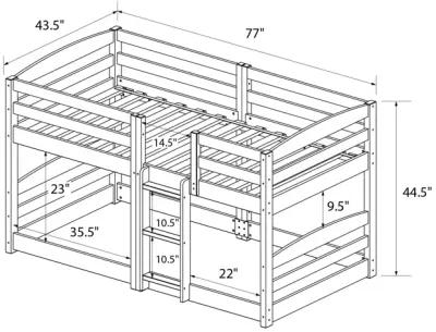 Birley Low Wood Bunk Bed with Integrated Ladder