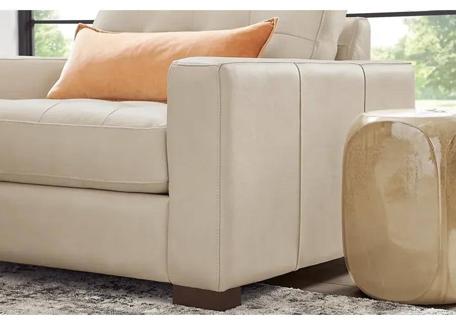 Messina Ivory Leather 8 Pc Living Room