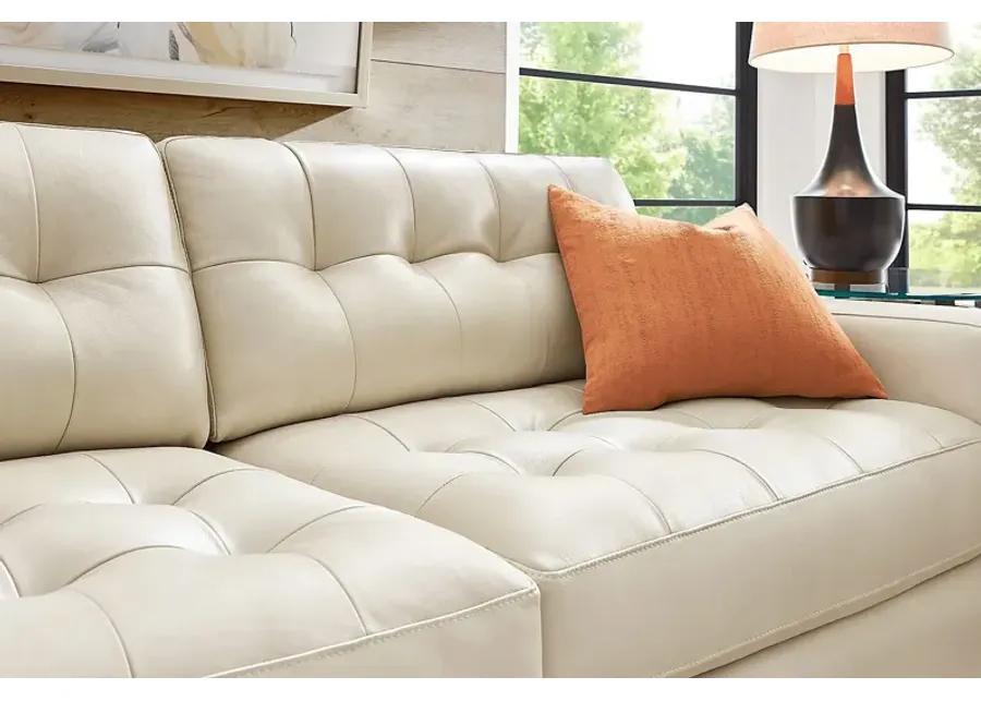 Messina Ivory Leather 8 Pc Living Room