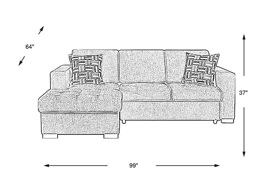 Geneva Blue 2 Pc Sleeper Sectional