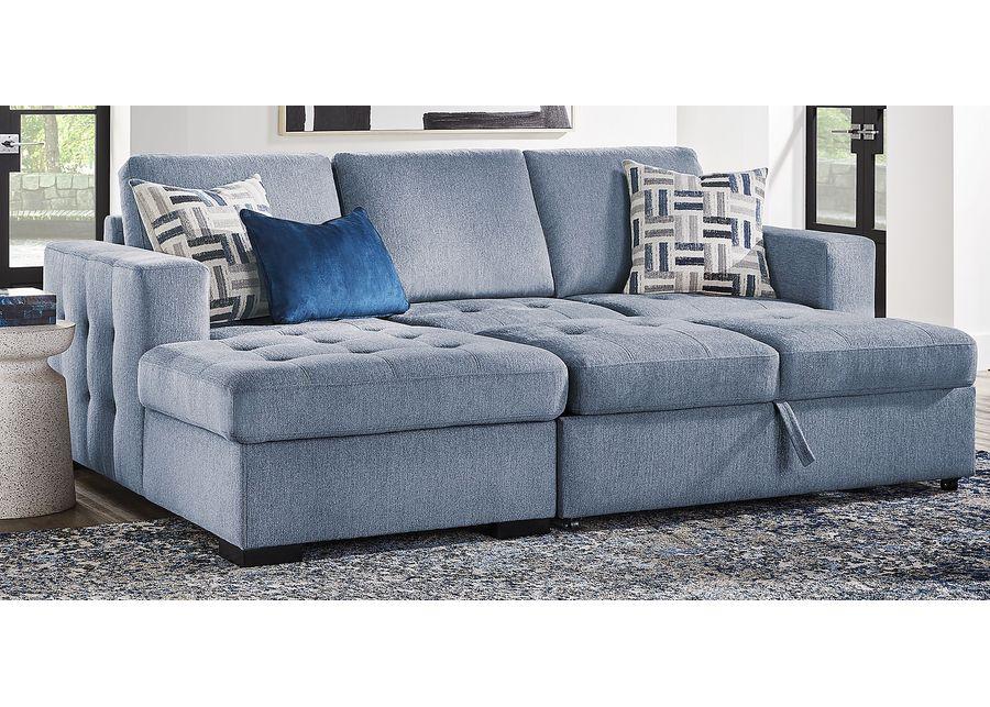 Geneva Blue 2 Pc Sleeper Sectional