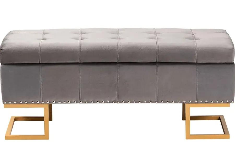 Binewood Gray Storage Ottoman