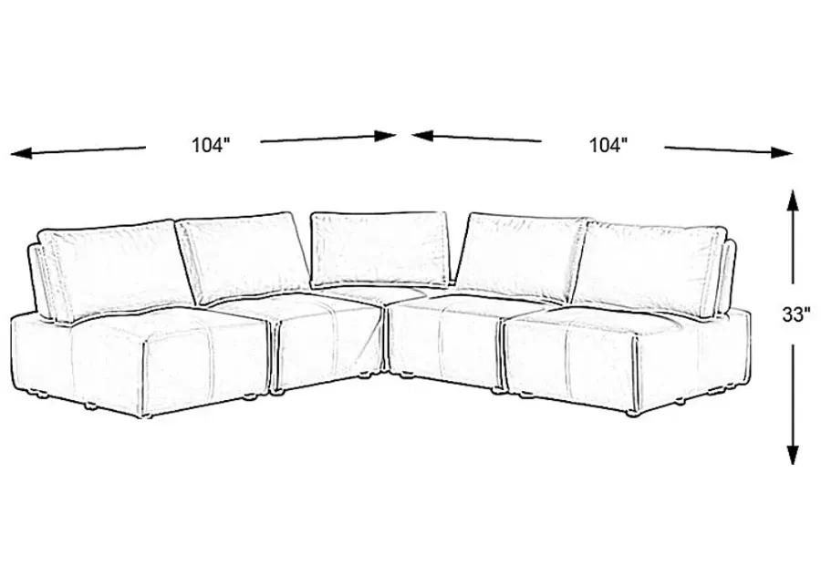 Davis Park Platinum 5 Pc Sectional