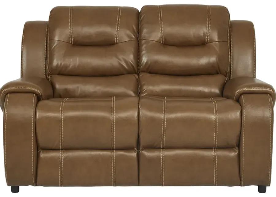 High Plains Saddle Leather 5 Pc Living Room with Reclining Sofa