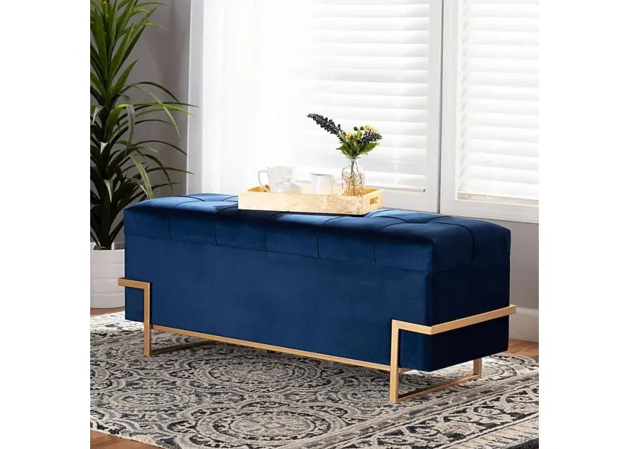 Amaral Blue Accent Ottoman