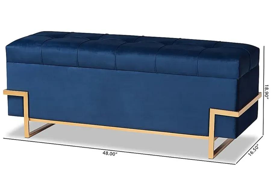 Amaral Blue Accent Ottoman