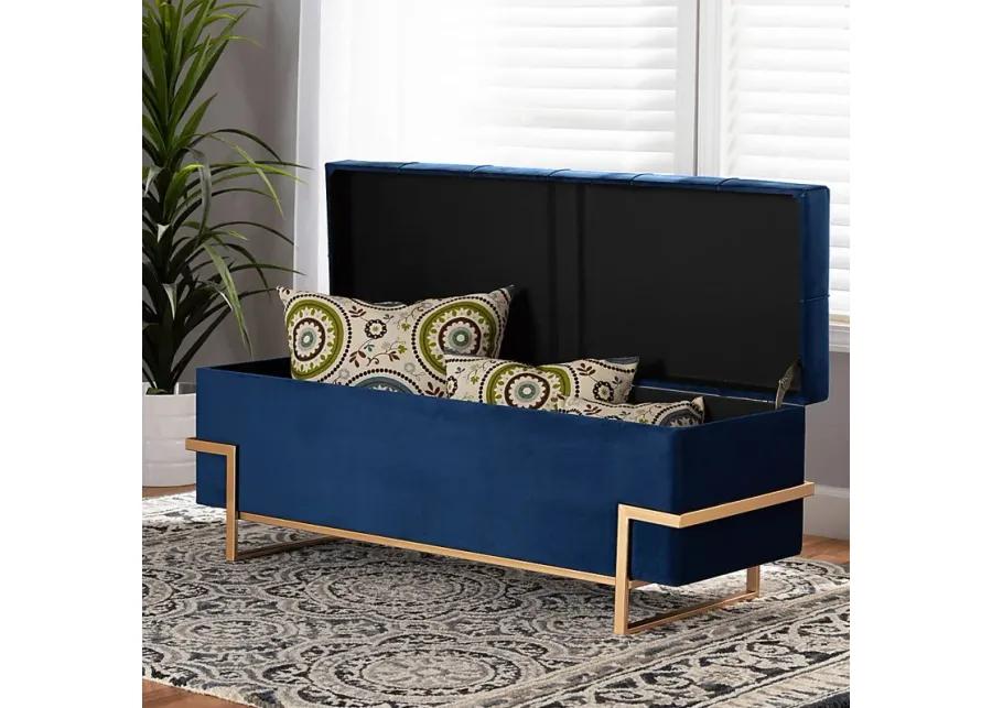 Amaral Blue Accent Ottoman