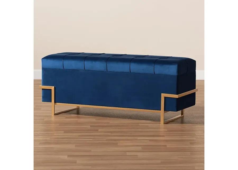 Amaral Blue Accent Ottoman