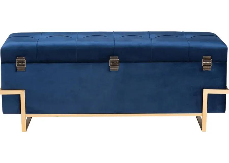 Amaral Blue Accent Ottoman