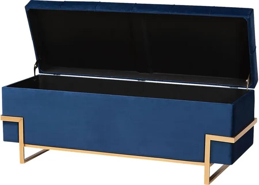 Amaral Blue Accent Ottoman