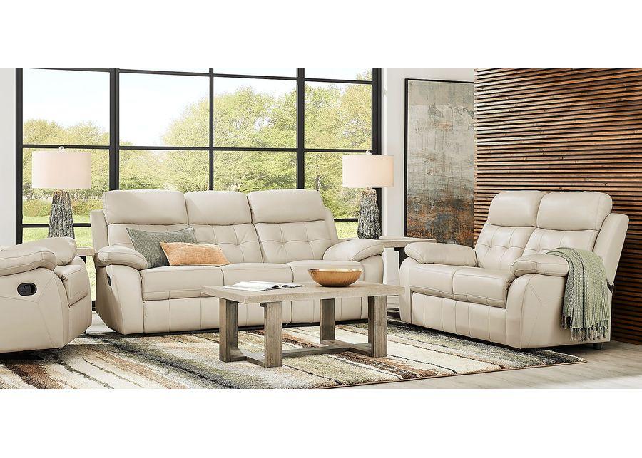 Antonin Beige Leather 8 Pc Reclining Living Room