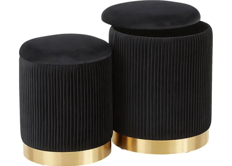 Lyerly Black Ottoman, Set of 2