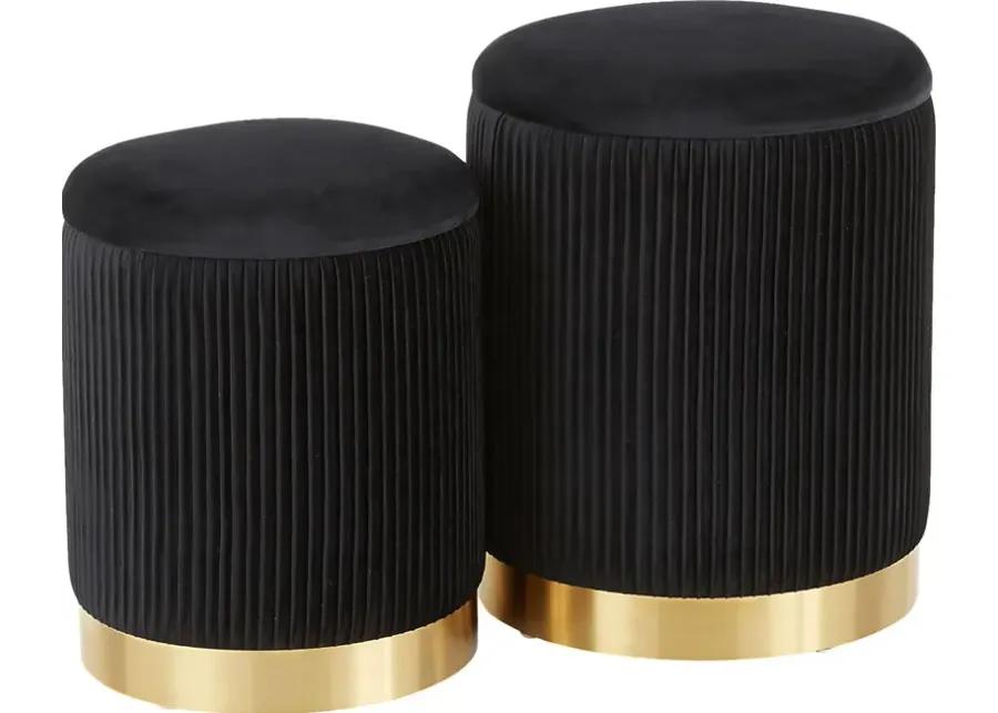 Lyerly Black Ottoman, Set of 2