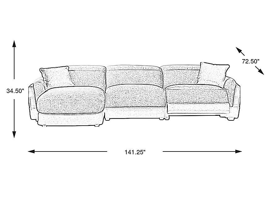 Seneca Falls Gray 3 Pc Dual Power Reclining Sectional