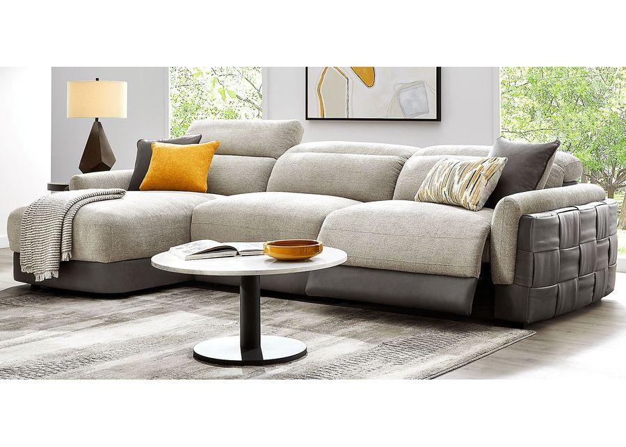 Seneca Falls Gray 3 Pc Dual Power Reclining Sectional