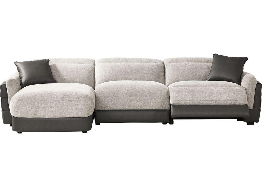 Seneca Falls Gray 3 Pc Dual Power Reclining Sectional