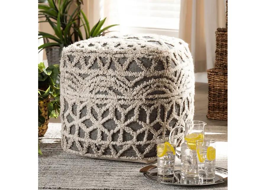 Artesian Court Beige Pouf