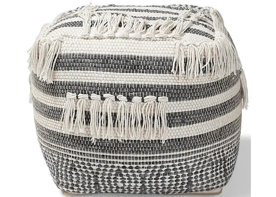 Hawhurst Gray Pouf