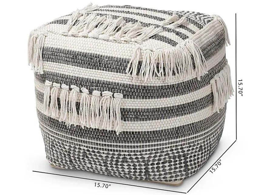 Hawhurst Gray Pouf