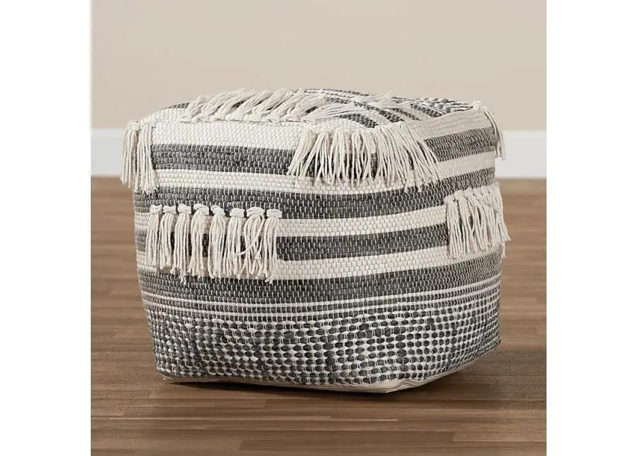 Hawhurst Gray Pouf