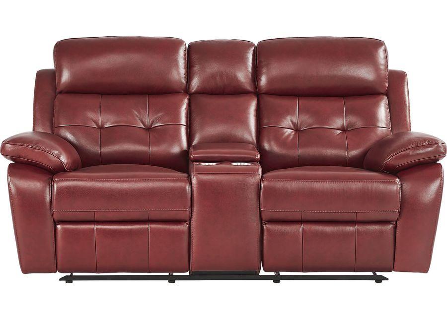 Antonin Red Leather 7 Pc Reclining Living Room