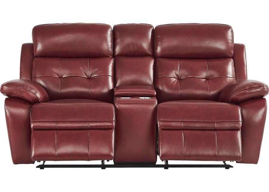 Antonin Red Leather 7 Pc Reclining Living Room