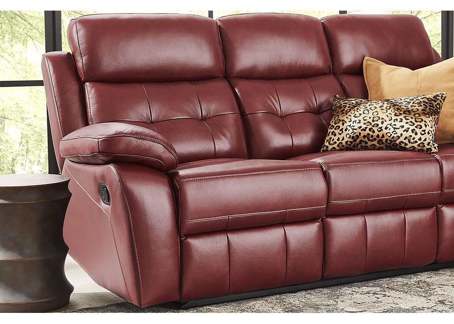 Antonin Red Leather 7 Pc Reclining Living Room