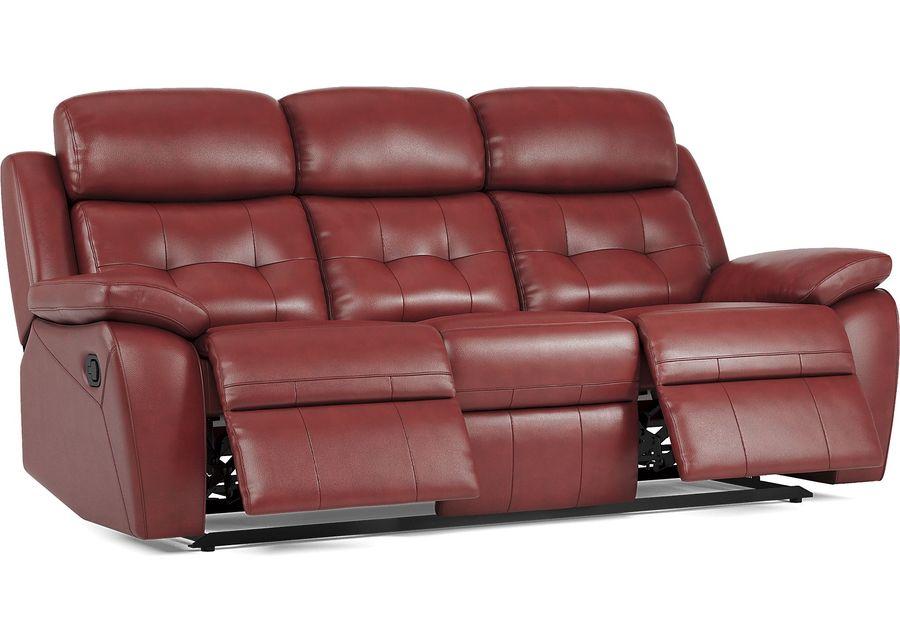 Antonin Red Leather 7 Pc Reclining Living Room