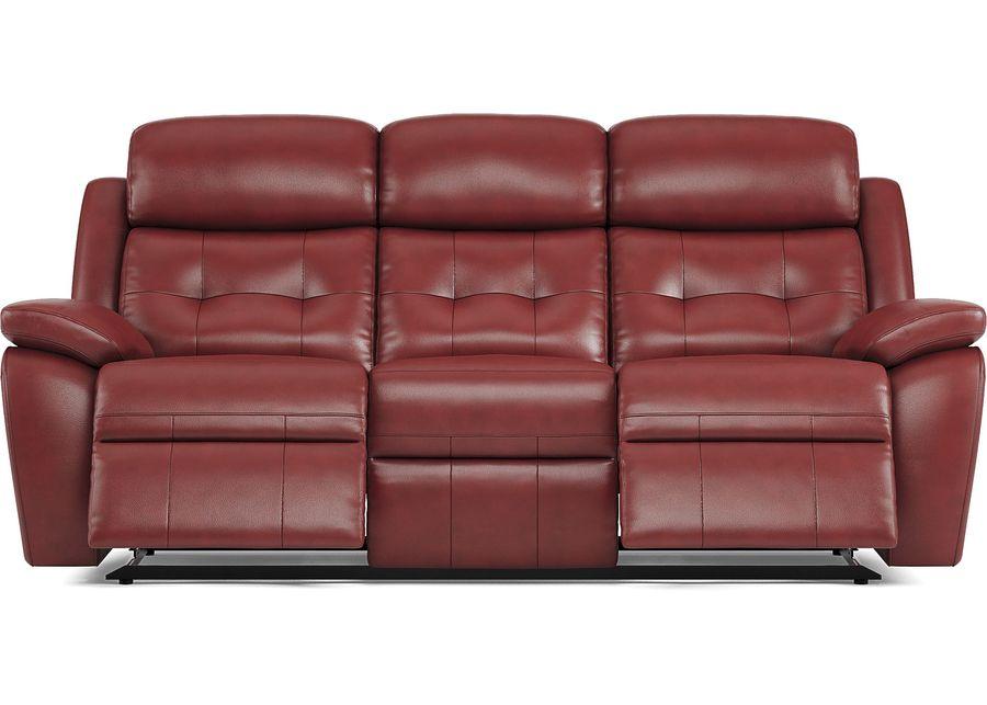 Antonin Red Leather 7 Pc Reclining Living Room