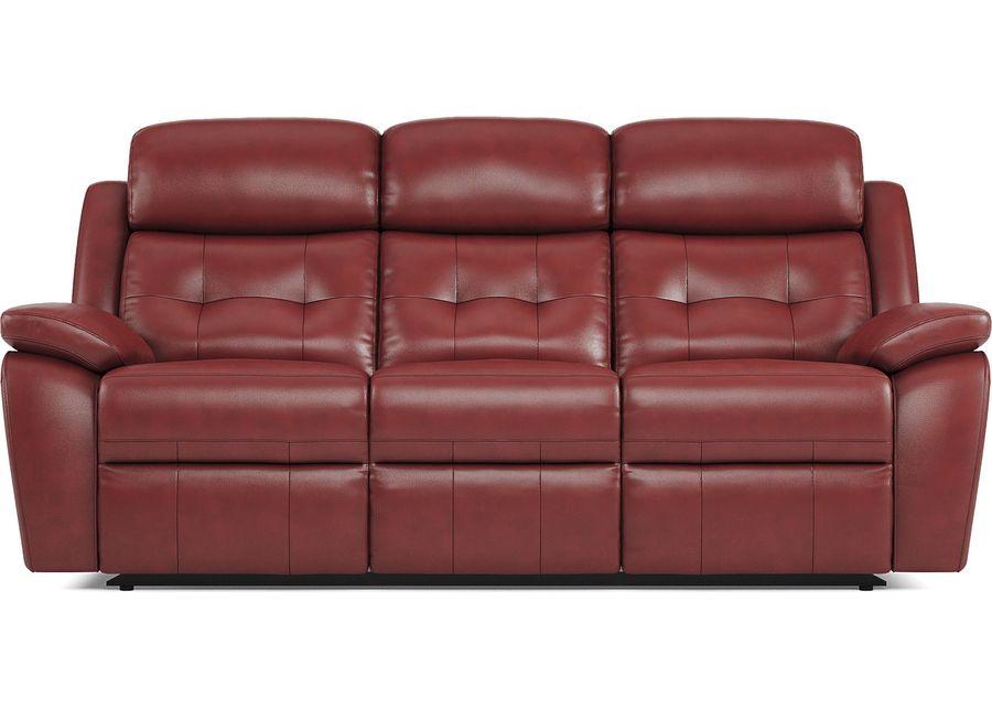 Antonin Red Leather 7 Pc Reclining Living Room