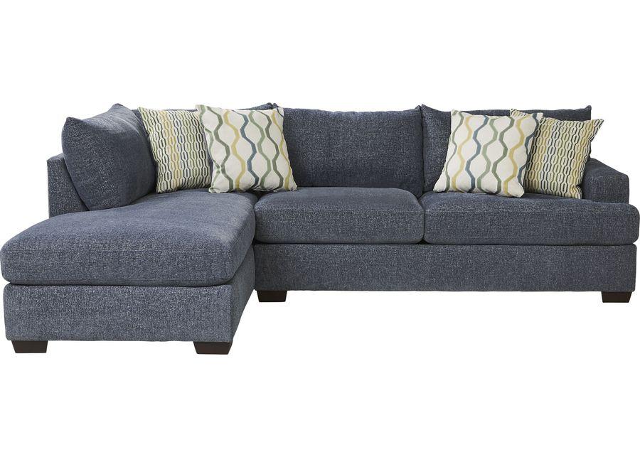 Briar Street Blue Chenille 6 Pc Sectional Living Room